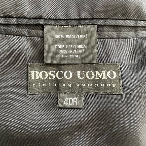 BOSCO UOMO Gray Wool Men’s Blazer Button Front Jacket Men’s Suit Jacket - Picture 7 of 7